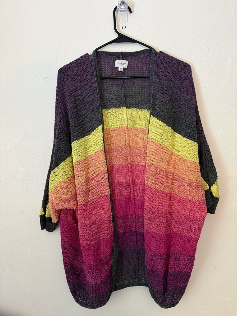Open-Front Ombre Stripe Knit Cardigan - Multi